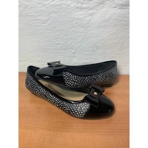 Kate Spade Black Patent Leather Bow Flats
